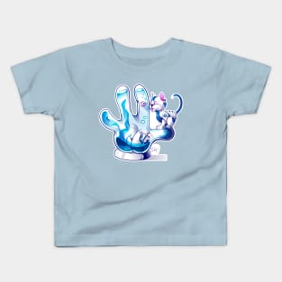 Blue cartoon hands modern and unique 3 Kids T-Shirt